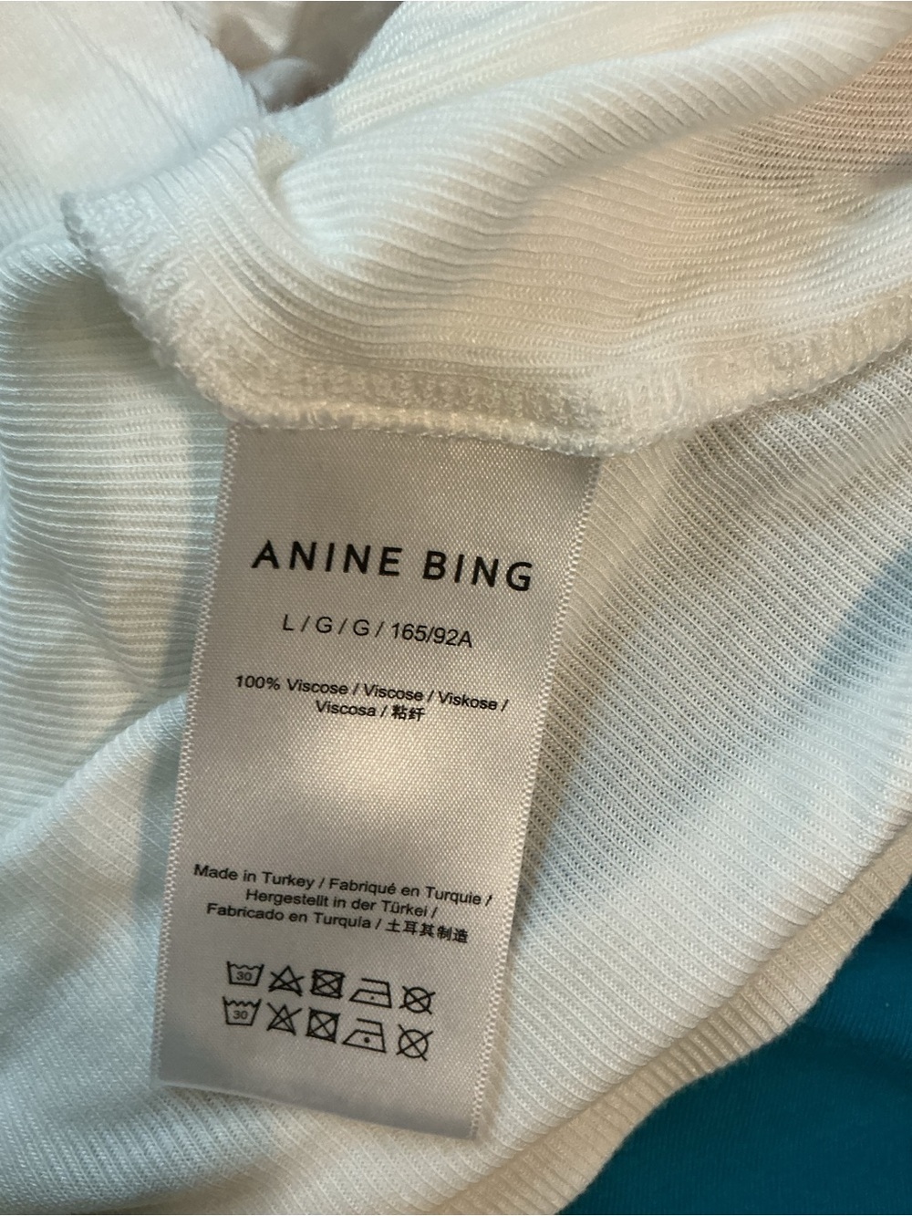 🌺Anine Bing Louis White Ribbed Logo Front/Back “HOLLYWOOD” Tee - Picture 6 of 6